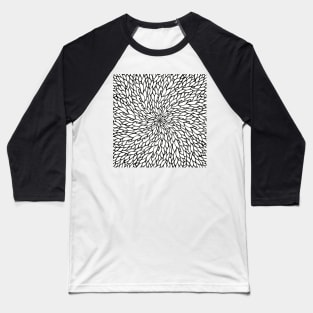 Black and White Petal Cyclone Baseball T-Shirt